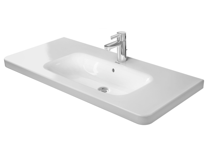 На изображении товар Раковина Duravit DuraStyle для мебели, 1000х480 мм, с переливом, без отверстий под смеситель, цвет белый от официального представителя в Москве