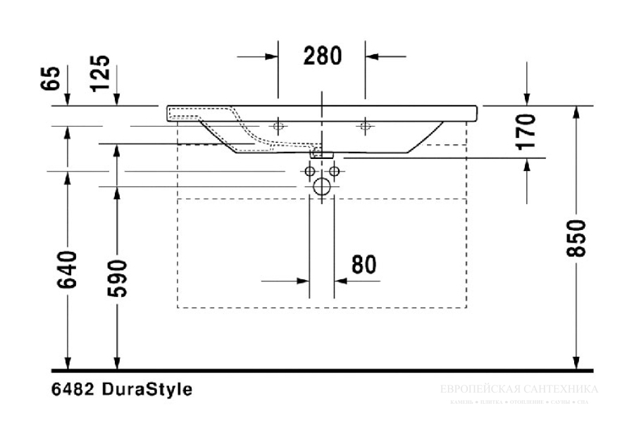 Раковина Duravit DuraStyle для мебели, 1000х480 мм, с переливом, без отверстий под смеситель, цвет белый - изображение 10