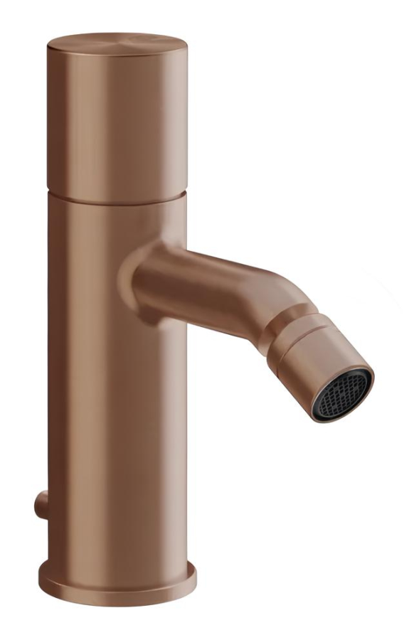 Cмеситель для биде Gessi Habito, с донным клапаном, соединительными шлангами, цвет Copper Brushed PVD
