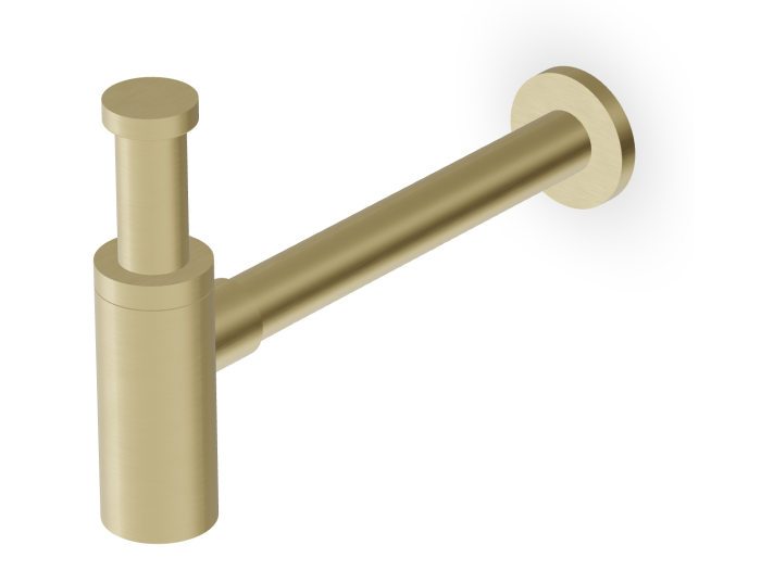 На изображении товар Сифон для раковины Zucchetti 1 1/4, цвет Brushed British Gold PVD от официального представителя в Москве