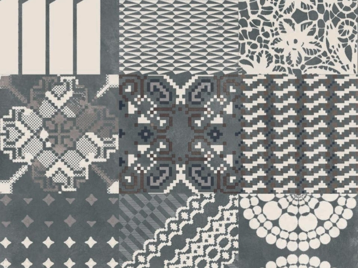 На изображении товар Mutina Керамогранит Azulej Combination Ner 20x20 от официального представителя в Москве