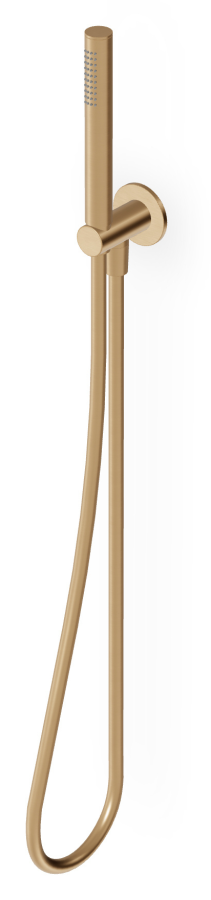 Ручной душ Zucchetti Shower, лейка с шлангом L-1500 мм, встроенный держатель c шланговым подсоединением, цвет Brushed British Gold PVD