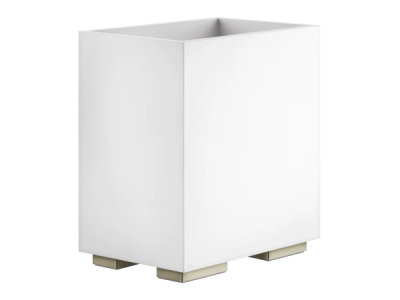 На изображении товар Корзина для мусора Gessi Rettangolo, h257 мм, цвет White/Nickel PVD от официального представителя в Москве