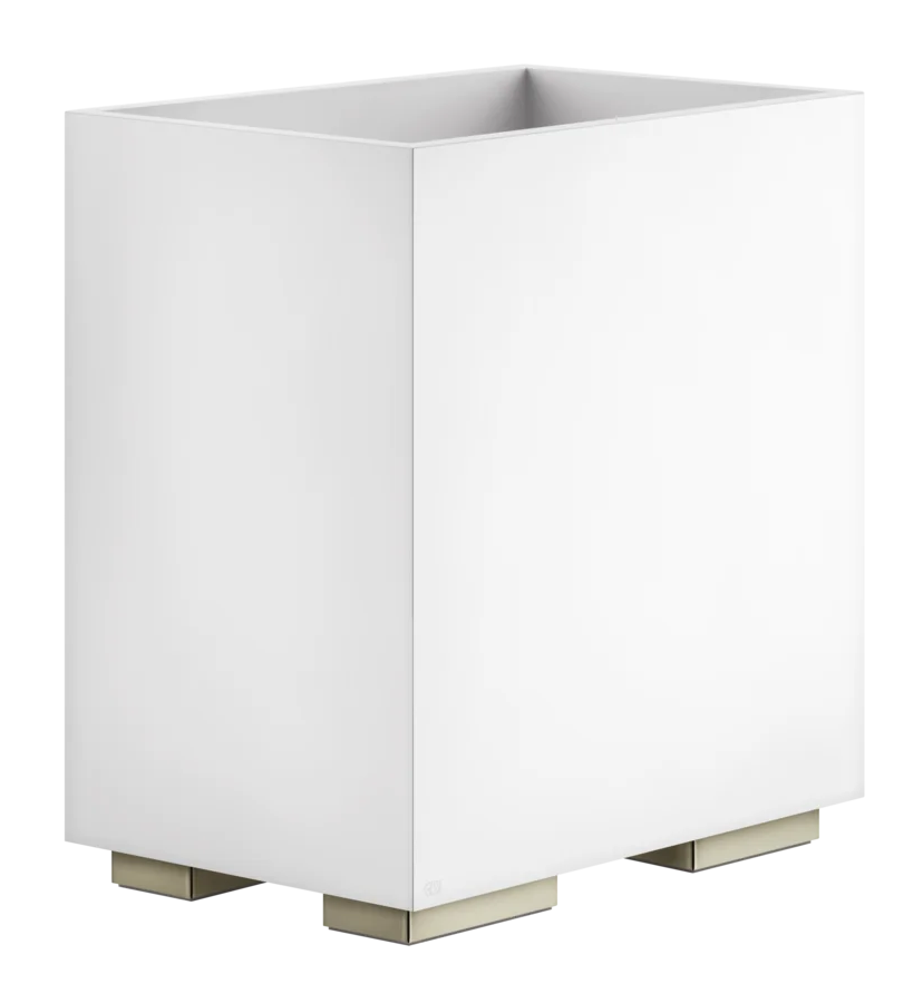 Корзина для мусора Gessi Rettangolo, h257 мм, цвет White/Nickel PVD