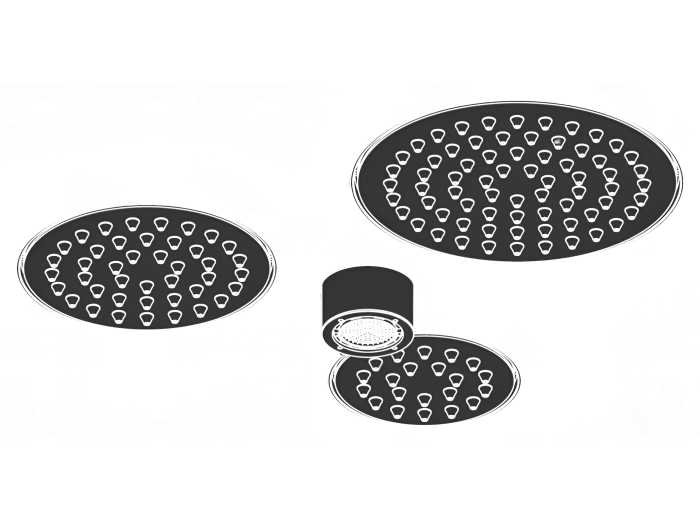 На изображении товар Верхний душ CEA Design Acqua E Luce, встраиваемый, 4 насадки с LED хромотерипией, внешняя часть, цвет бронза сатинированная от официального представителя в Москве