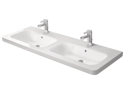 Раковина двойная Duravit DuraStyle для мебели, 1300x480 мм, с 2 отверстиями под смесители, цвет белый с покрытием WonderGliss