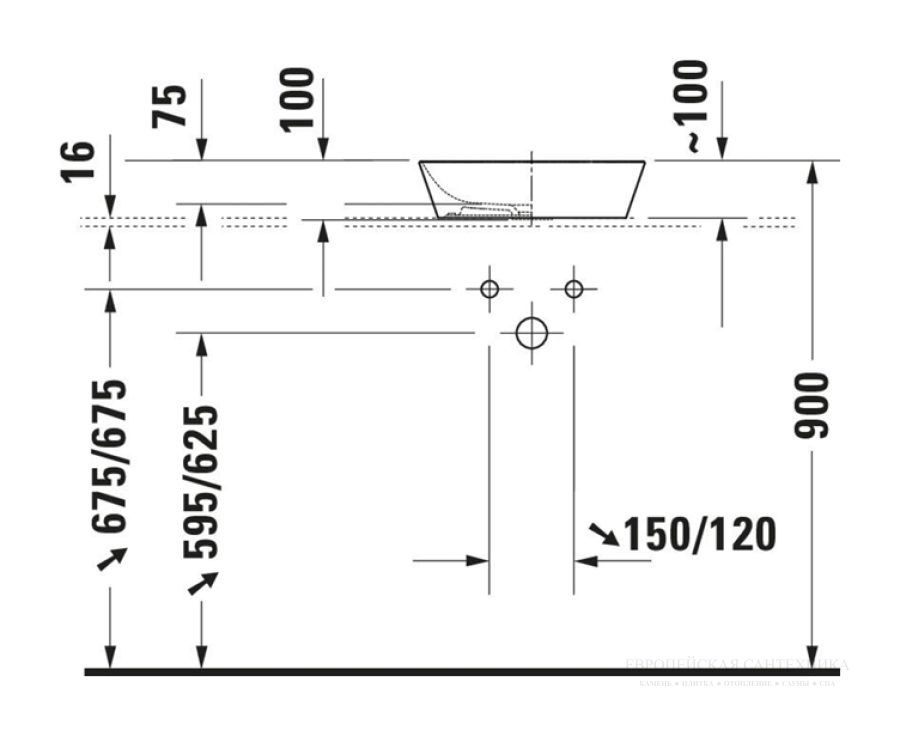 Раковина Duravit Cape Cod накладная, 400х360 мм, цвет белый шёлково-матовый - изображение 7