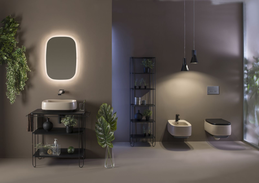 Унитаз Flaminia Flag Stripes, подвесной, 540х380 мм, безободковый с системой goclean, цвет платина - изображение 4