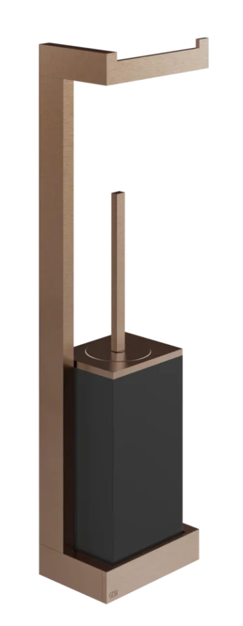 Cтойка Gessi, настенная, с бумагодержателем и ёршиком, цвет Black/Copper Brushed PVD
