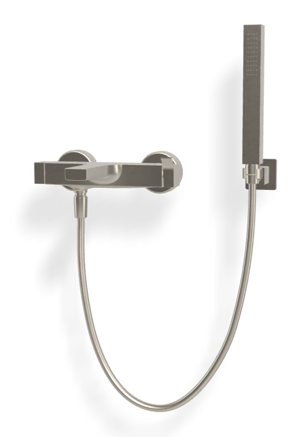 Смеситель для ванны Carlo Frattini Zeta, настенный, с душевым комплектом, цвет брашированный никель
