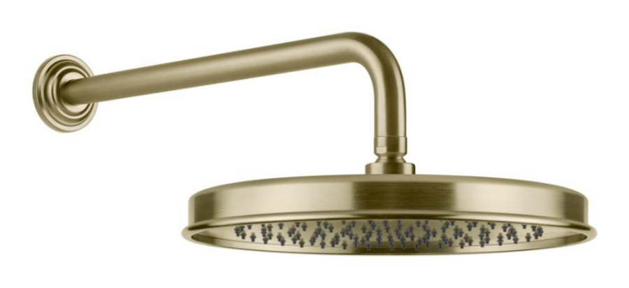 Верхний душ Gessi Venti20, поворотный, с шарниром, настенный, 300 мм, цвет Brushed Brass PVD