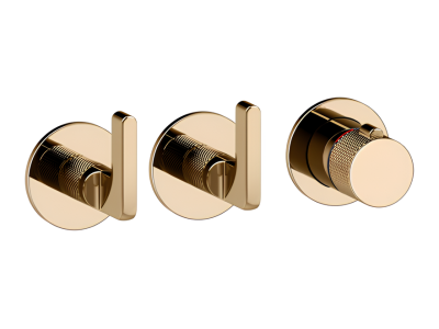 Термостат Gessi Inciso, встраиваемый, с 2 независимыми выходами, цвет Warm Bronze PVD