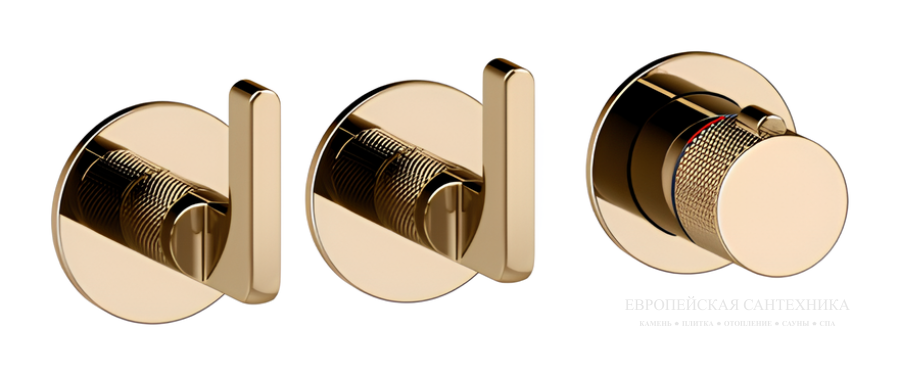 Термостат Gessi Inciso, встраиваемый, с 2 независимыми выходами, цвет Warm Bronze PVD