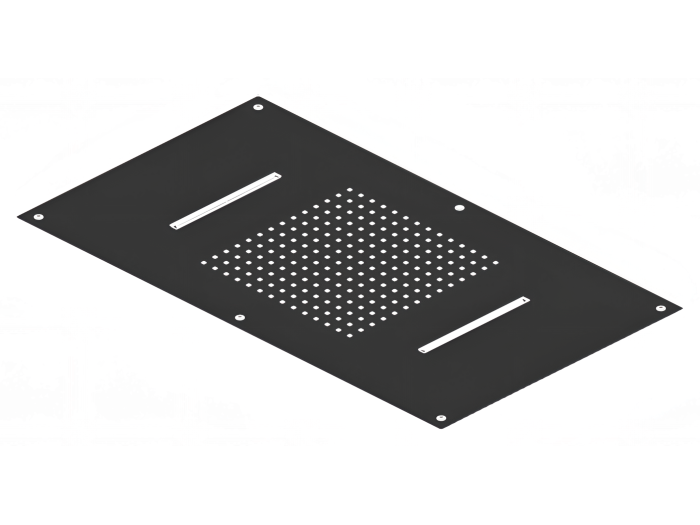 На изображении товар Верхний душ CEA Design Acqua E Luce, встраиваемый, 400х700 мм, 2 режима, сталь, цвет Black Diamond полированный от официального представителя в Москве