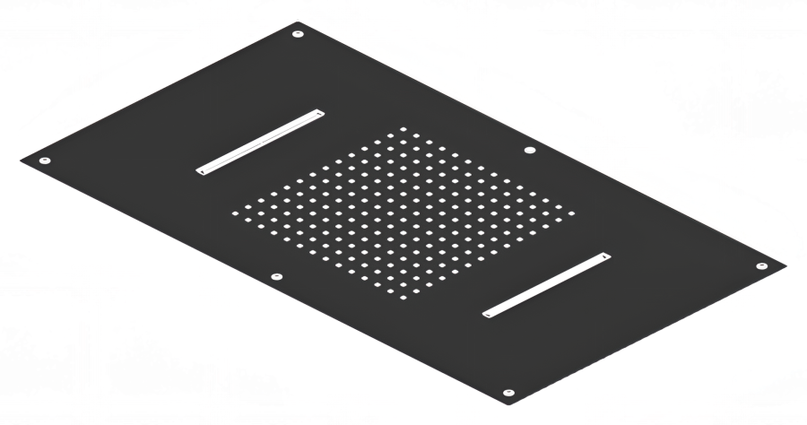 Верхний душ CEA Design Acqua E Luce, встраиваемый, 400х700 мм, 2 режима, сталь, цвет Black Diamond полированный