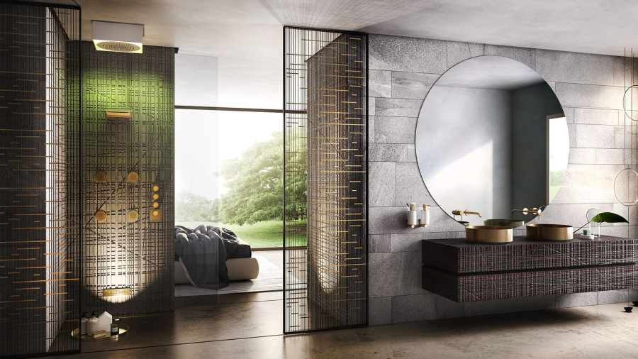 Cтакан Gessi316, настенный, h126хØ75 мм, цвет White/Warm Bronze Brushed PVD - изображение 2