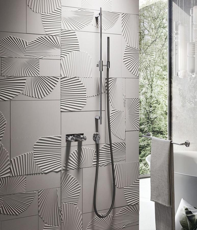 Штанга Anello Gessi, h900 мм, с душевой лейкой и отводом воды, цвет Finox Brushed Nickel - изображение 1