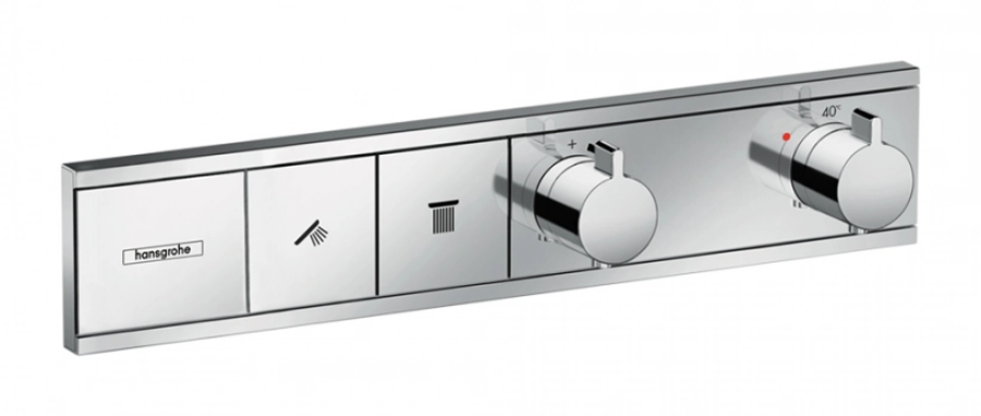 Термостат для душа Hansgrohe RainSelect, настенный, на 2 потребителя, внешняя часть, цвет хром