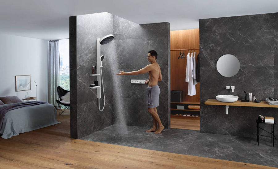 Термостат для душа Hansgrohe RainSelect, настенный, на 2 потребителя, внешняя часть, цвет хром - изображение 2