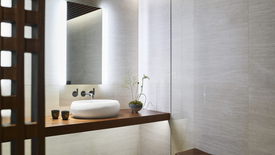 Смеситель для раковины Gessi Inciso, настенный, на 3 отверстия, длинный излив, без донного клапана, встраиваемый, цвет Chrome - изображение 1
