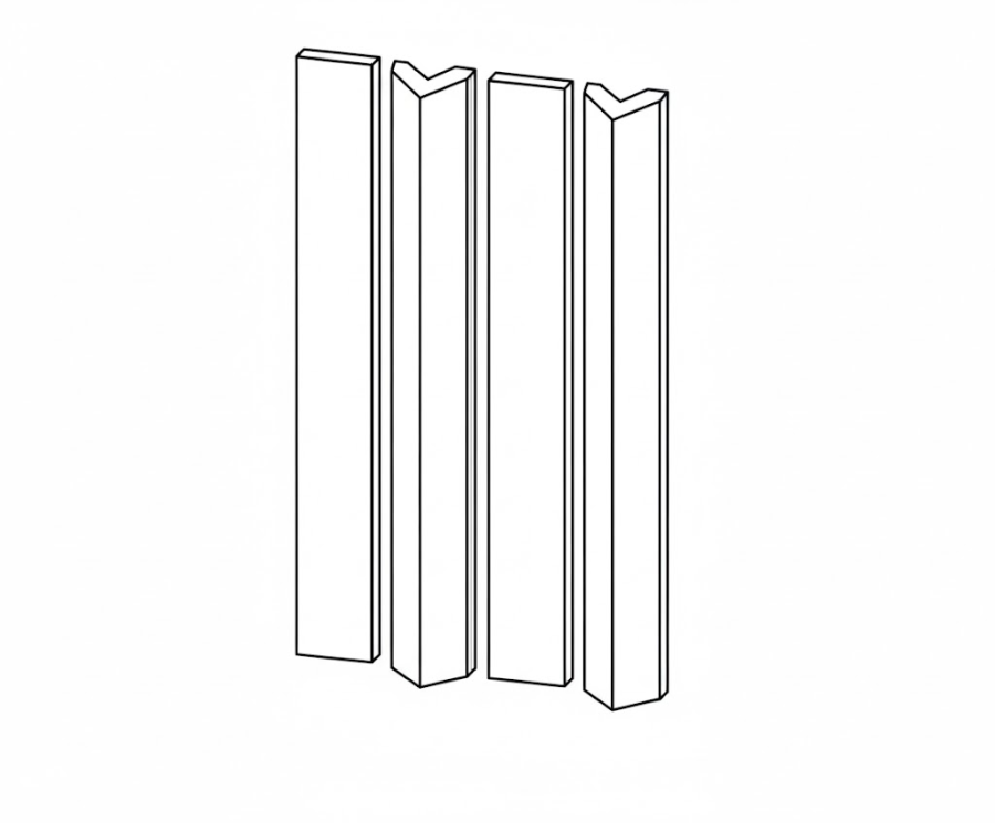 Etruria Керамическая плитка TOWER 3.8X30 Prisma + Piano Aluminium Glossy Montato Su Rete 16X30