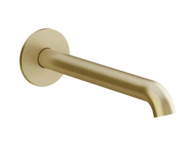 Излив Gessi Origini средней длины, вылет 205 мм, цвет Brushed Brass PVD