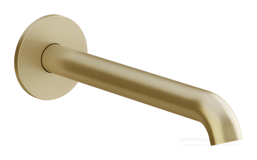 Излив Gessi Origini средней длины, вылет 205 мм, цвет Brushed Brass PVD