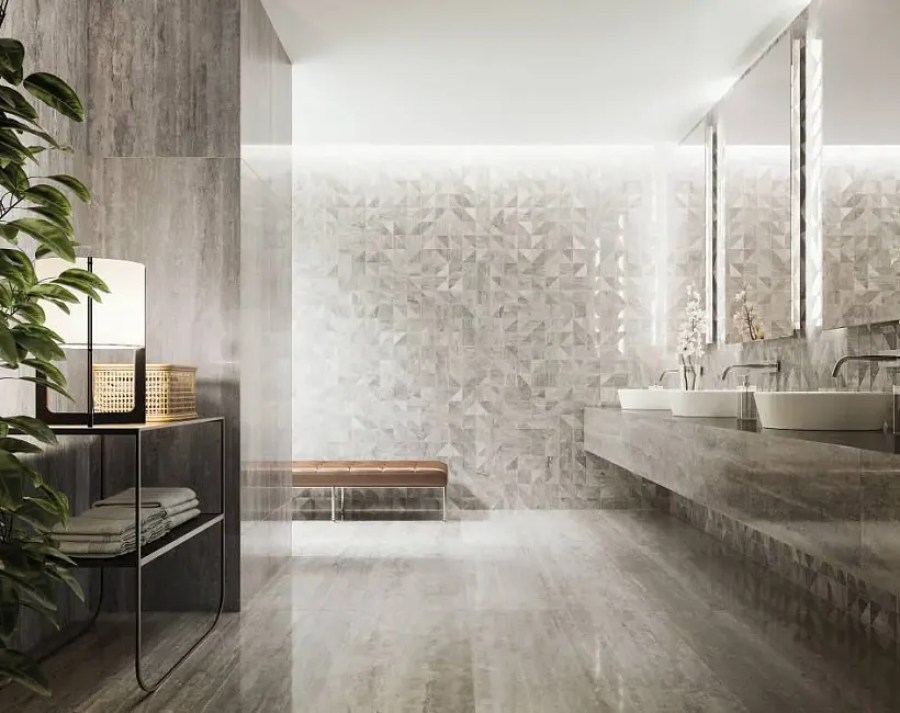 REFIN Керамогранит PRESTIGIO TRAVERTINO GRIGIO LUCIDO R 75x150 - изображение 2