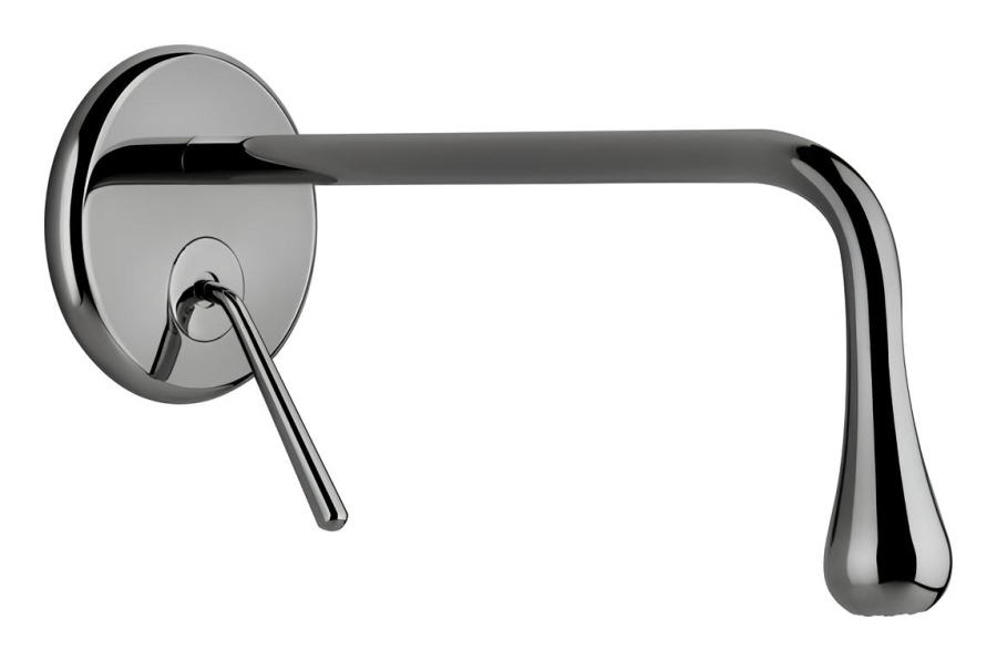 Смеситель для раковины Gessi Goccia, встраиваемый, однорычажный, излив 250 мм, без донного клапана, внешняя часть, цвет Black Metal GHRC