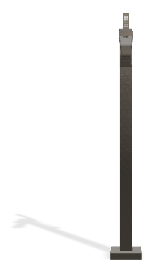 Смеситель для ванны Carlo Frattini Zeta, напольный, h876 мм, с ручным душем, внешняя часть, цвет брашированный чёрный хром - изображение 1