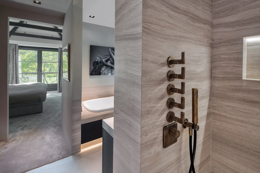 Запорный вентиль Gessi Inciso, для термостата высокой производительности, внешняя часть, цвет Warm Bronze Brushed PVD - изображение 2