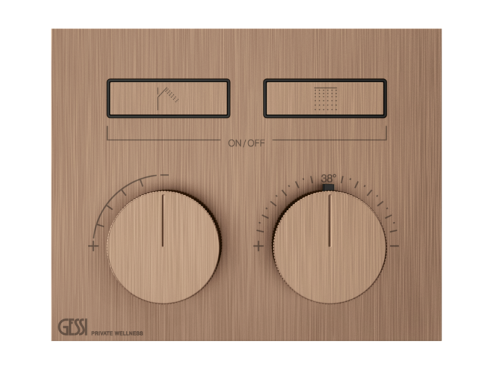 Термостат Gessi HI-FI, до 2-х функций одновременно, встраиваемый, цвет Copper Brushed PVD