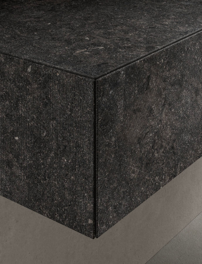 Комплект мебели для ванной комнаты Milldue Noorth Azuco 24.03, отделки: Tempo Rovere Carbone, мрамор Petit Granit - изображение 2