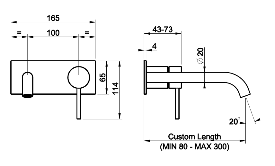 Смеситель для раковины Gessi 316, встраиваемый, длина излива под заказ, без донного клапана, цвет warm Bronze Brushed PVD - изображение 1