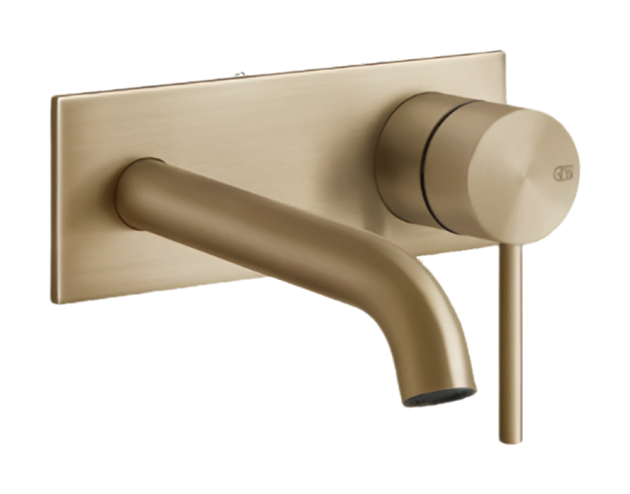 Смеситель для раковины Gessi 316, встраиваемый, длина излива под заказ, без донного клапана, цвет warm Bronze Brushed PVD