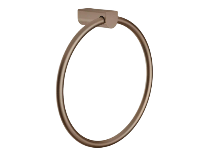 На изображении товар Полотенцедержатель Gessi Rilievo, настенный, кольцевой, Н-230 мм, цвет Copper Brushed PVD от официального представителя в Москве