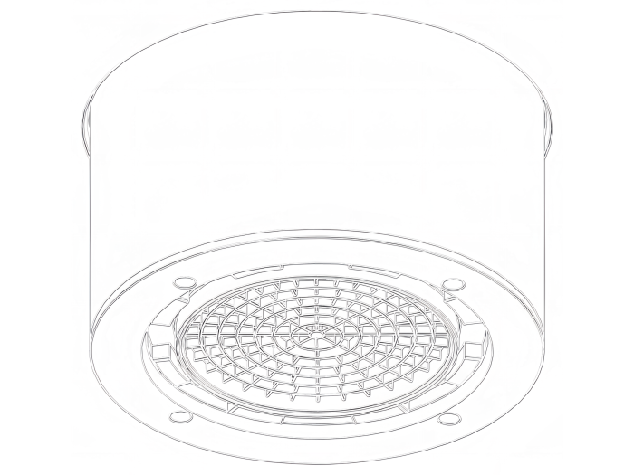 На изображении товар Верхний душ CEA Design Acqua E Luce, встраиваемый, с LED хромотерапией, внешняя часть, сталь, цвет медь сатинированная от официального представителя в Москве