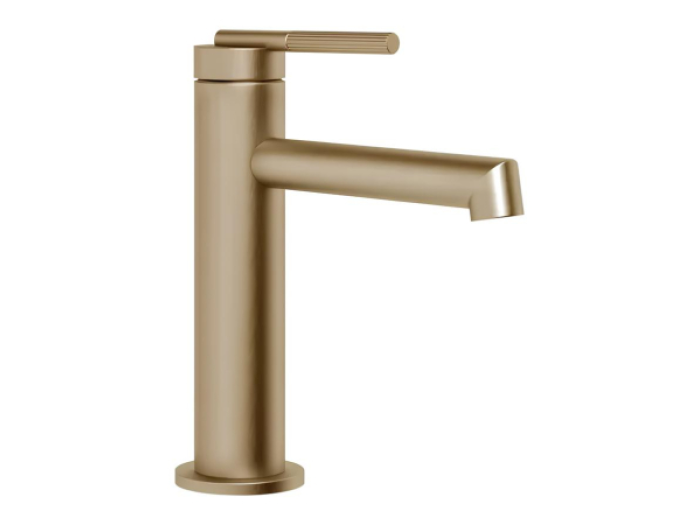 На изображении товар Смеситель для раковины Gessi Ingranaggio, без донного клапана, цвет Warm Bronze Brushed PVD от официального представителя в Москве