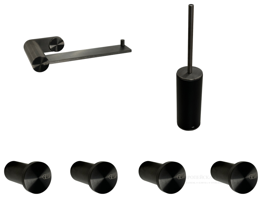 Ёршик Gessi 316, напольный, Ø76хh424 мм, цвет Matte Black - изображение 2