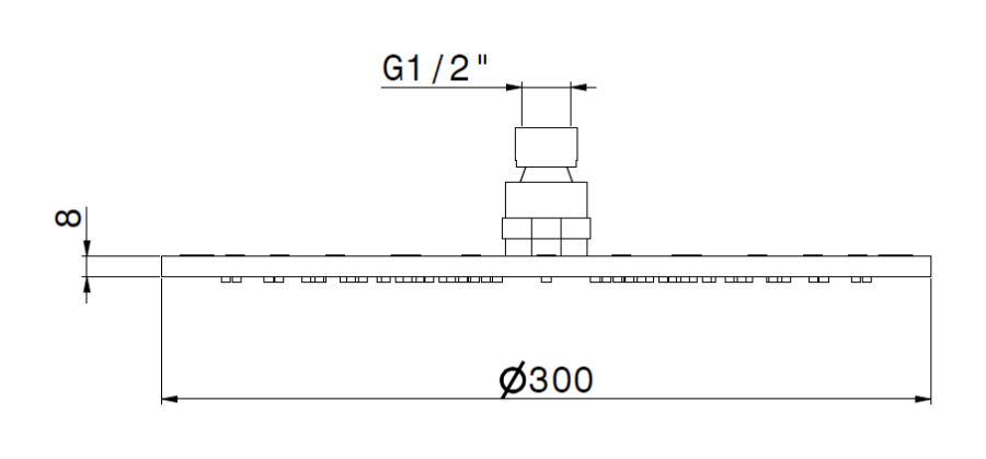 Верхний душ Newform XT, дождевая струя, без держателя, нержавеющая сталь, Ø300х8 мм, цвет хром - изображение 1