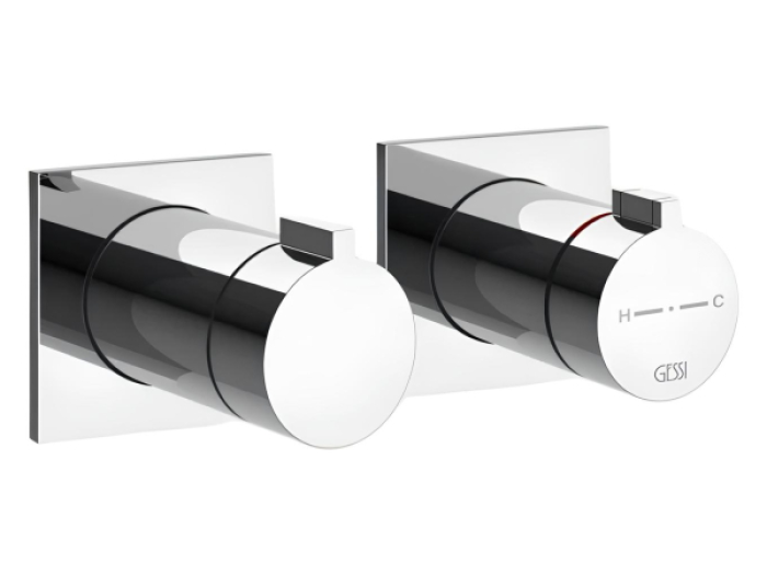 На изображении товар Термостат Gessi Inverso Bath&Shower, внешняя часть, настенный, на 2 позиции, ширина 165 мм, цвет хром от официального представителя в Москве