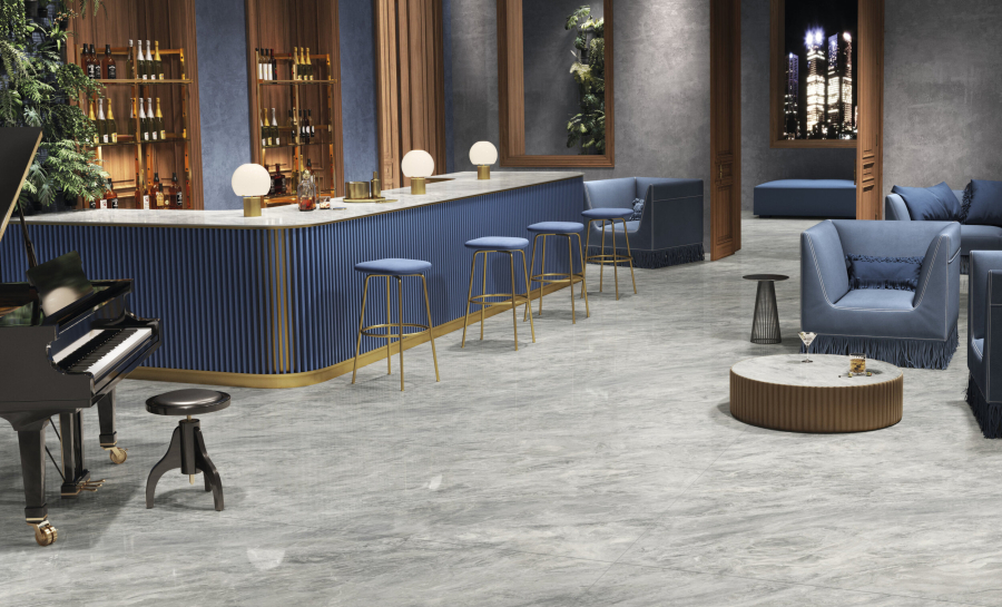 FMG Maxfine Керамогранит Marmi Trambiserra grey lucidato 150x150 - изображение 2