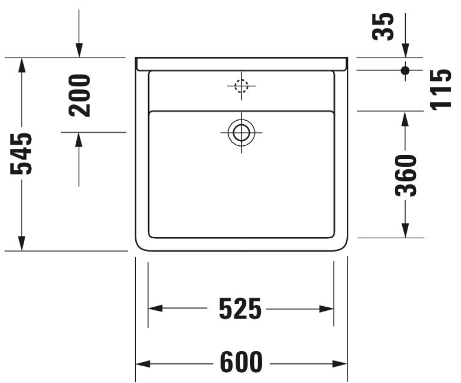 Раковина Duravit Starck 3 Vital Med, подвесная, 600x545 мм, без перелива, цвет белый глянцевый - изображение 4