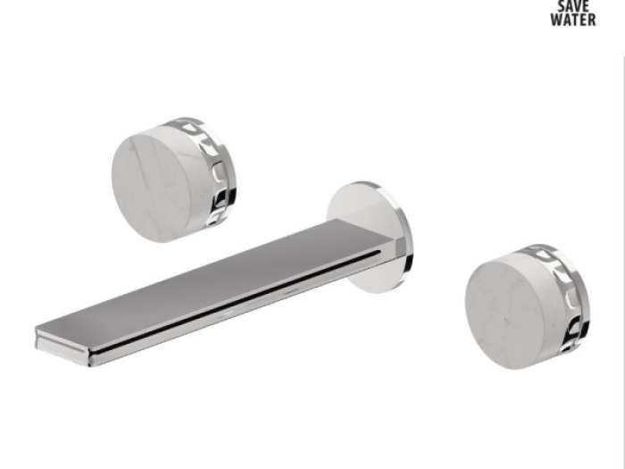 На изображении товар Смеситель для раковины Newform Allure, настенный, на 3 отверстие, без донного клапана, внешняя часть, цвет PVD Br. Gun Metal от официального представителя в Москве