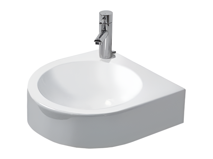 На изображении товар Раковина для рук Duravit Architec подвесная, 360х380 мм, c 1 отверстием под смеситель слева, цвет белый с покрытием WonderGliss от официального представителя в Москве