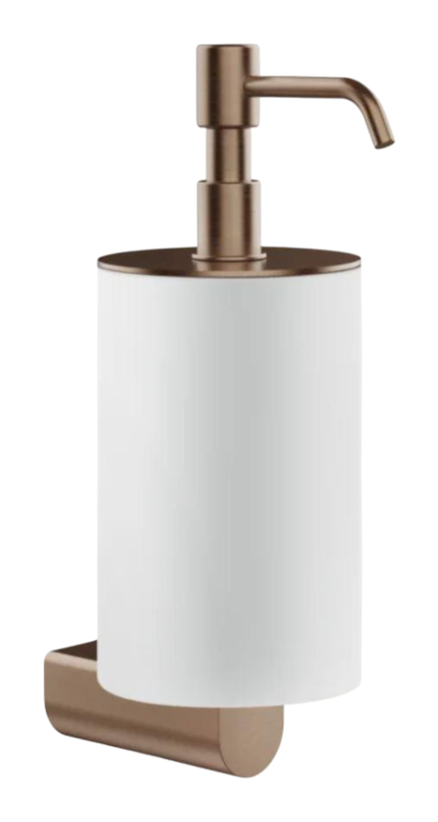 Дозатор для жидкого мыла Gessi Rilievo, настенный, колба из композитного материала, Н-222 мм, цвет Copper Brushed PVD