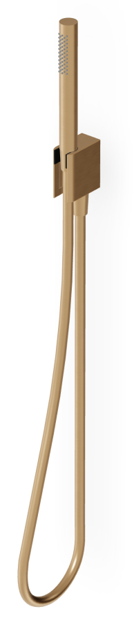 Ручной душ Zucchetti Shower, настенный: лейка, шланговое подсоединение со встроенным держателем, цвет Brushed British Gold PVD