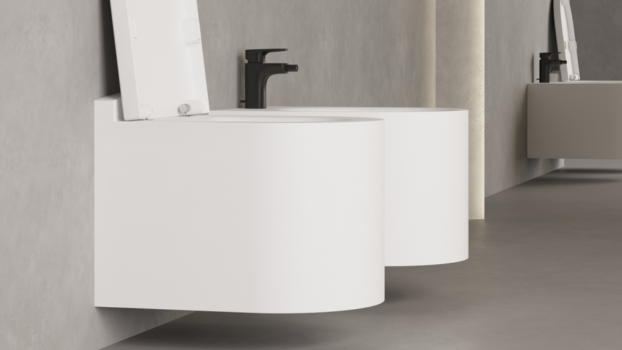 Биде подвесное Salini Gemelli  530х410х360 мм,S-Stone, на 1 отверстие под смеситель, сифон, цвет белый матовый - изображение 4