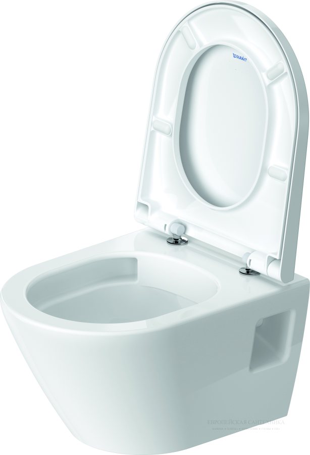 Унитаз подвесной Duravit D-Neo Rimless, 370 x 480 мм, Compact, безободковый, цвет белый - изображение 6