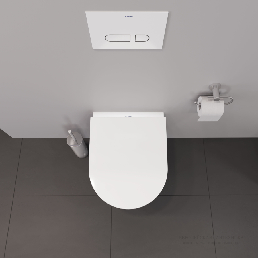 Унитаз подвесной Duravit D-Neo Rimless, 370 x 480 мм, Compact, безободковый, цвет белый - изображение 7